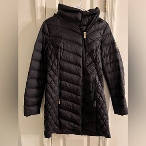 Michael Kors Long Packable Down Puffer Jacket Size Small Black